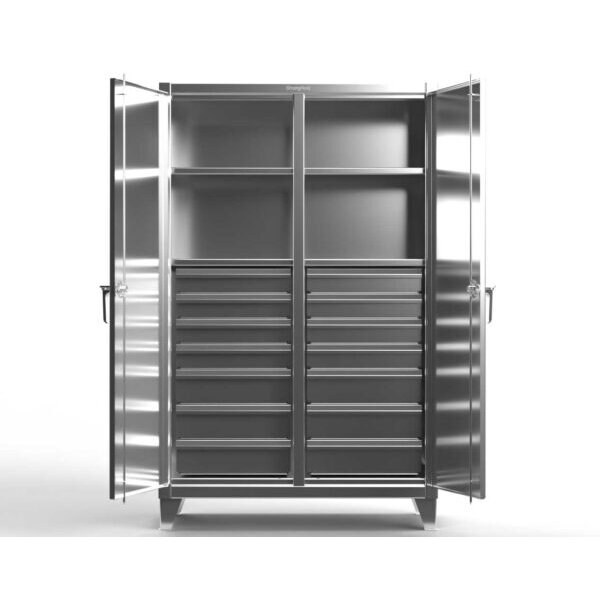 Strong Hold 12 Storage Cabinet, 60" W, 78" H, Combination Wardrobe - 56-DS-244-14DB-SS