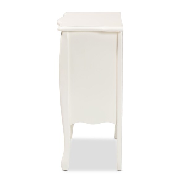 Baxton Studio Eliya Classic and Traditional White Finished Wood 3Drawer Storage Cabinet - 212-11937-ZORO