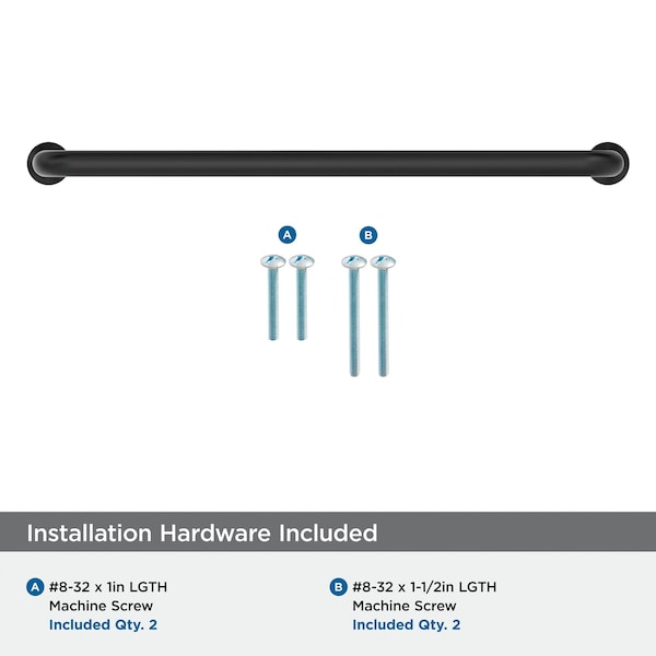 Amerock Factor 8-13/16 inch 224mm Center-to-Center Matte Black Cabinet Pull - BP36963FB