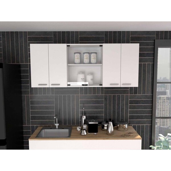 Depot E-Shop 150 in. Oceana Wall Double Door Cabinet, White - DE-GLB5608