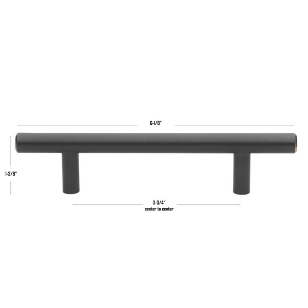 Gliderite Hardware 3-3/4 in. Center to Center Oil Rubbed Bronze Solid Steel Bar Pull - 5001-96-ORB, 10PK - 5001-96-ORB-10