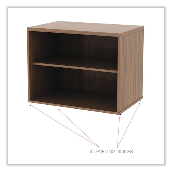 Alera Open Office Low Storage Cabinet Credenza, 29.5x19-1/8x22-7/8, Walnut - ALELS593020WA