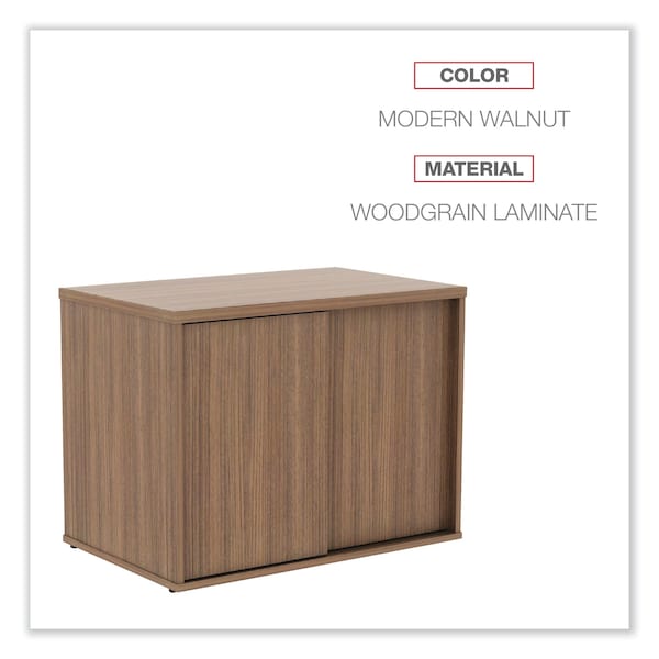 Alera Open Office Low Storage Cabinet Credenza, 29.5x19-1/8x22-7/8, Walnut - ALELS593020WA