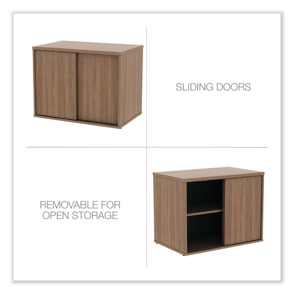 Alera Open Office Low Storage Cabinet Credenza, 29.5x19-1/8x22-7/8, Walnut - ALELS593020WA