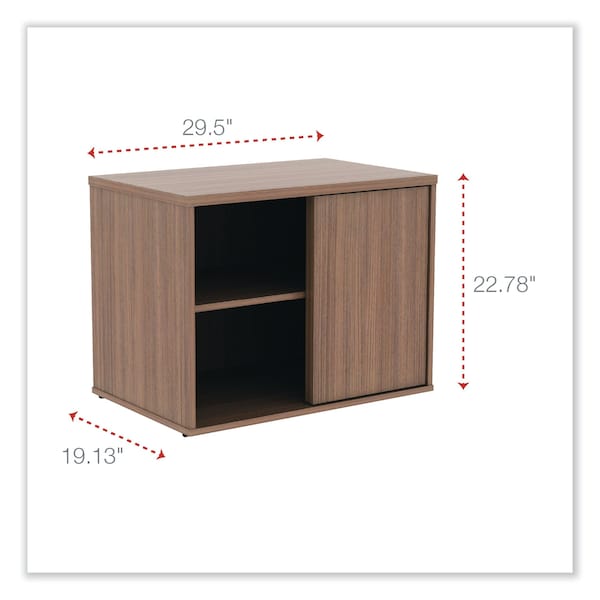 Alera Open Office Low Storage Cabinet Credenza, 29.5x19-1/8x22-7/8, Walnut - ALELS593020WA