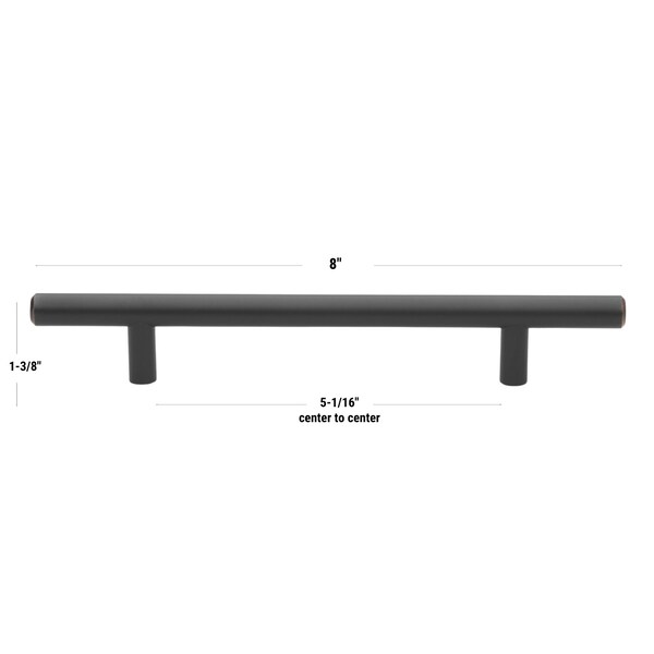 Gliderite Hardware 5-1/16 in. Center to Center Oil Rubbed Bronze Solid Steel Bar Pull - 5008-128-ORB, 10PK - 5008-128-ORB-10