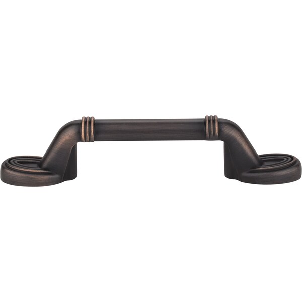 Elements By Hardware Resources 3" Center-to-Center Brushed Oil Rubbed Bronze Ringed Detail Vienna Cabinet Pull - 110-3DBAC