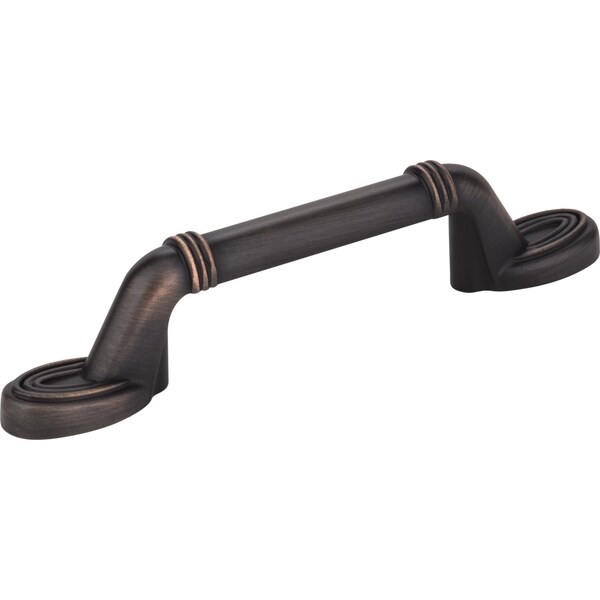 Elements By Hardware Resources 3" Center-to-Center Brushed Oil Rubbed Bronze Ringed Detail Vienna Cabinet Pull - 110-3DBAC