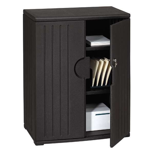Iceberg Storage Cabinet, 46"H x 36"W x 22"D, HDPE Black - 92561