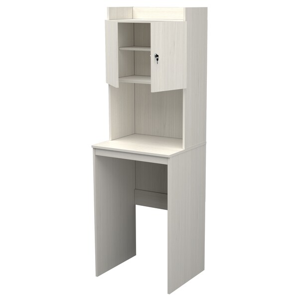 Inval Mini Refrigerator/Microwave Storage Cabinet 23.6 in. W x 19.7 in. D x 72 in. H in Washed Oak - AL-4713