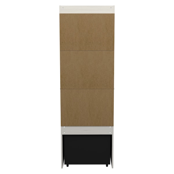 Inval Mini Refrigerator/Microwave Storage Cabinet 23.6 in. W x 19.7 in. D x 72 in. H in Washed Oak - AL-4713