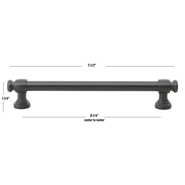 Gliderite Hardware 6-1/4 in. Center to Center Matte Black Classic Euro Bar Pull - 4361-160-MB - 4361-160-MB-1