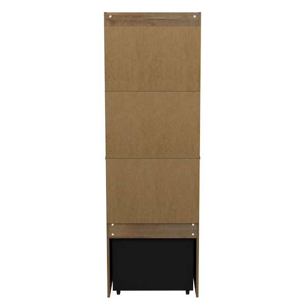 Inval Mini Refrigerator/Microwave Storage Cabinet 23.6 in. W x 19.7 in. D x 72 in. H in Amaretto - AL-4813