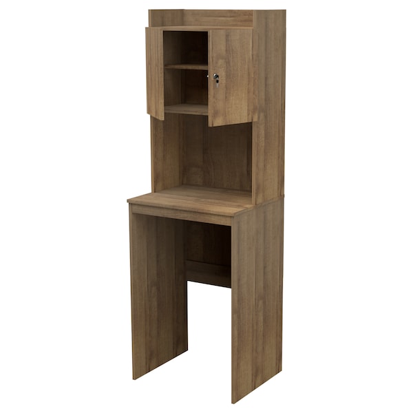 Inval Mini Refrigerator/Microwave Storage Cabinet 23.6 in. W x 19.7 in. D x 72 in. H in Amaretto - AL-4813