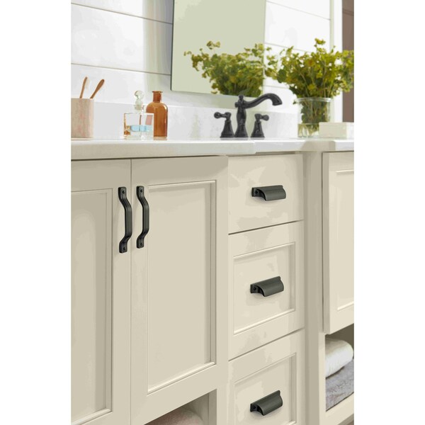 Amerock Jolene 2-1/2 in 64 mm Center-to-Center Matte Black Cabinet Cup Pull - BP452364MB