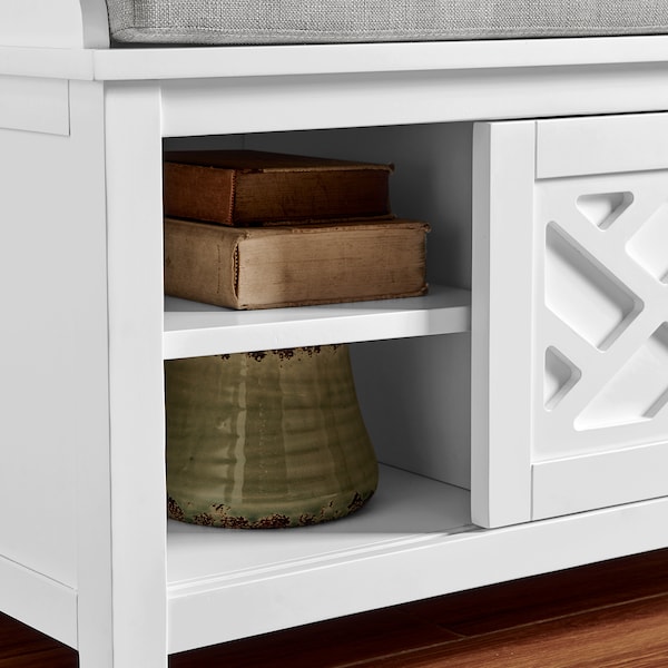 Alaterre Furniture Coventry 45"W Wood Storage Bench with Cushion - ANCT05WH