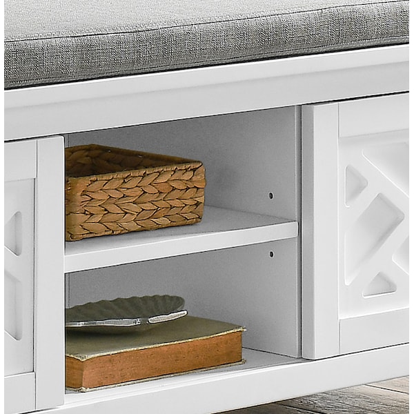 Alaterre Furniture Coventry 45"W Wood Storage Bench with Cushion - ANCT05WH