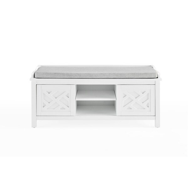 Alaterre Furniture Coventry 45"W Wood Storage Bench with Cushion - ANCT05WH