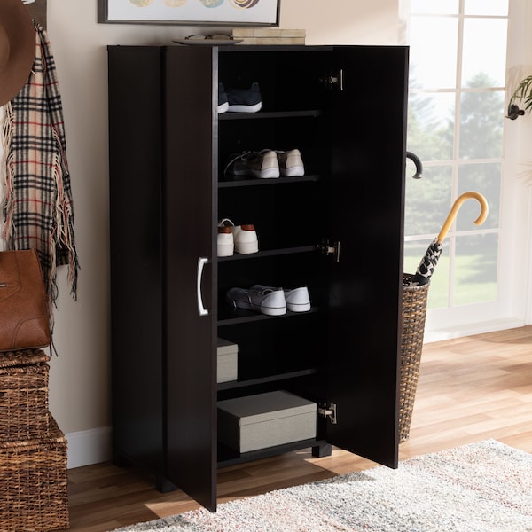Baxton Studio Marine 2-Door Wood Entryway Shoe Storage Cabinet - 153-9156