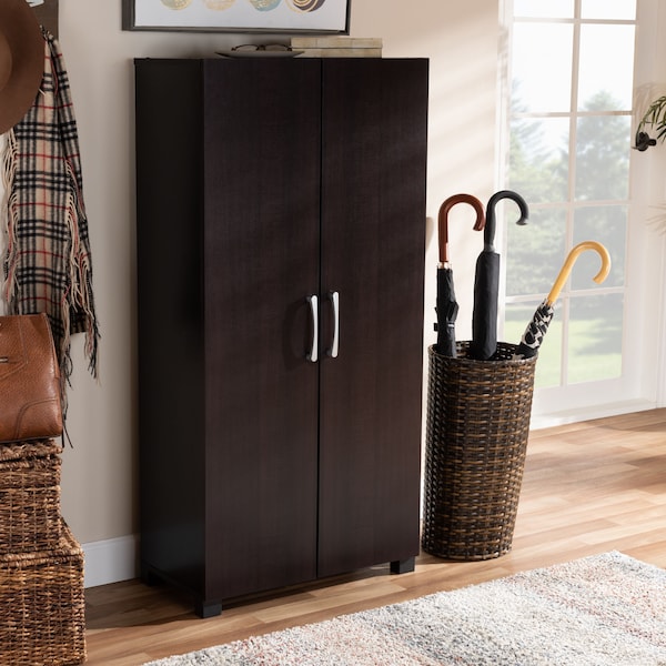 Baxton Studio Marine 2-Door Wood Entryway Shoe Storage Cabinet - 153-9156