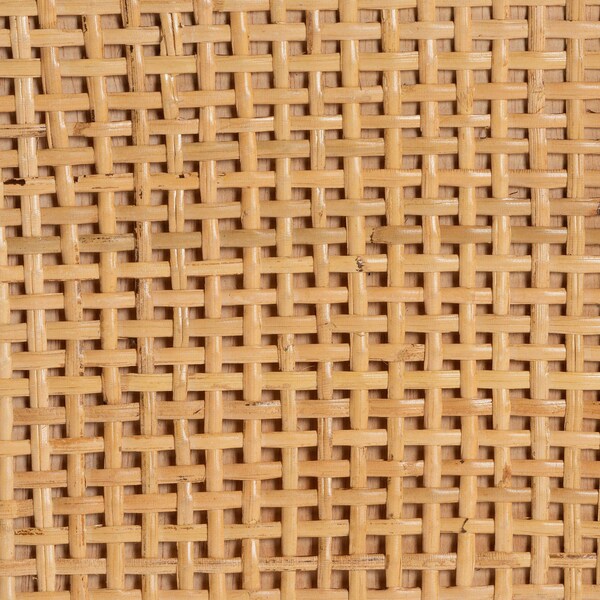 Baxton Studio Vivan Modern Bohemian Natural Brown Rattan and Mahogany Wood Storage Cabinet - 228-13135-ZORO