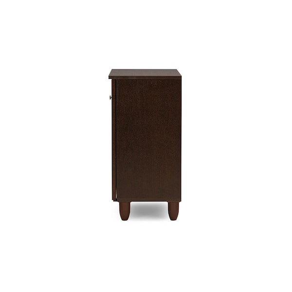 Baxton Studio Winda 2-Door Dark Brown Wooden Entryway Shoes Storage Cabinet - 118-6513