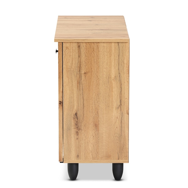 Baxton Studio Winda Modern and Contemporary Oak Brown Finished Wood 2-Door Shoe Cabinet - 189-11987-ZORO