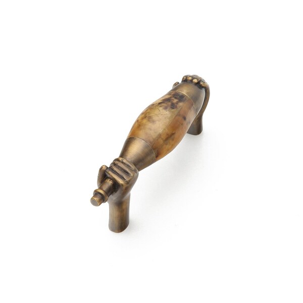 Schaub 3in Center to Center Tiger Penshell Small Wine Bottle Cabinet Pull Estate Dover Finish - 942S-ED-PEN