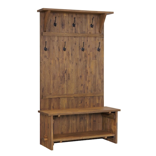 Alaterre Furniture Bethel Acacia Wood 70"H Hall Tree - ANTR2830