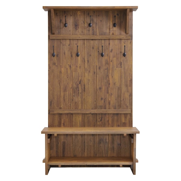 Alaterre Furniture Bethel Acacia Wood 70"H Hall Tree - ANTR2830