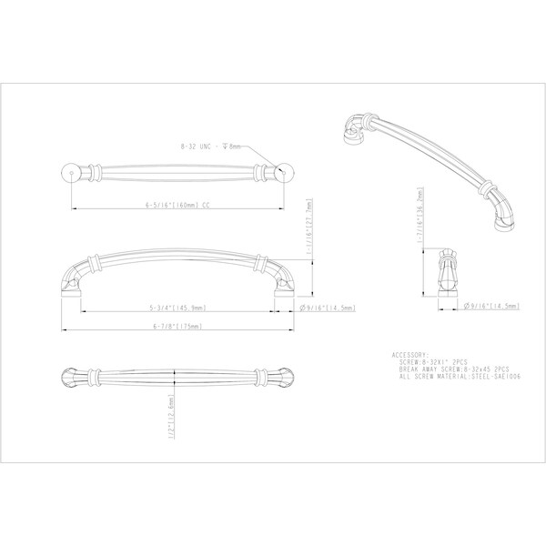 Jeffrey Alexander 160 mm Center-to-Center Antique Brushed Satin Brass Lafayette Cabinet Pull - 317-160ABSB