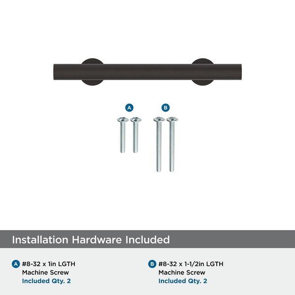 Amerock Radius 3 inch 76mm Center-to-Center Oil Rubbed Bronze Cabinet Pull - BP37390ORB