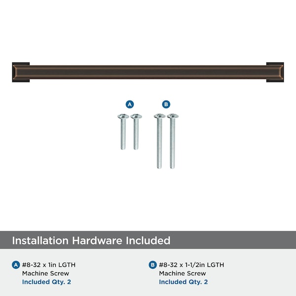 Amerock Appoint 10-1/16 inch 256mm Center-to-Center Oil Rubbed Bronze Cabinet Pull - BP37361ORB
