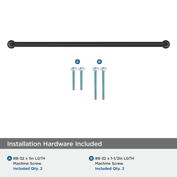 Amerock Factor 12-5/8 inch 320mm Center-to-Center Matte Black Cabinet Pull - BP36966FB