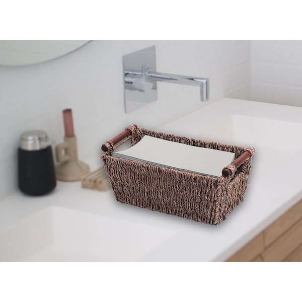 Vintiquewise Seagrass Counter-Top Basket Great for Folded Paper Towel - QI003419