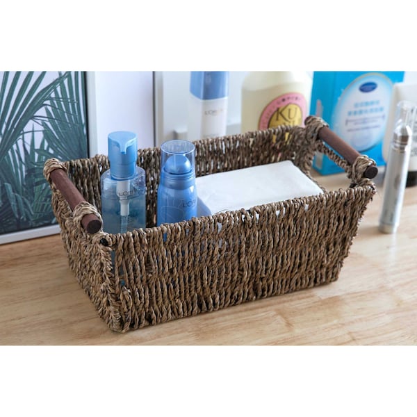 Vintiquewise Seagrass Counter-Top Basket Great for Folded Paper Towel - QI003419