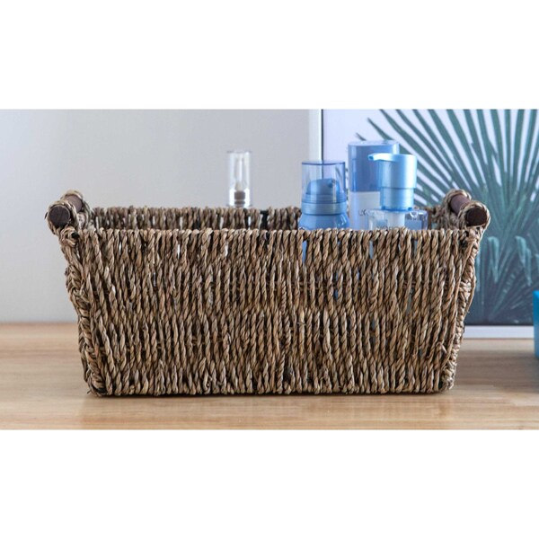Vintiquewise Seagrass Counter-Top Basket Great for Folded Paper Towel - QI003419
