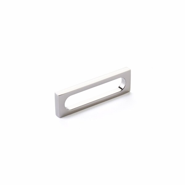 Schaub 3-7/8in Cafe Modern Oval Slot Cabinet Pull with 3-1/2in Center to Center Polished Nickel Finish - 10032-PN