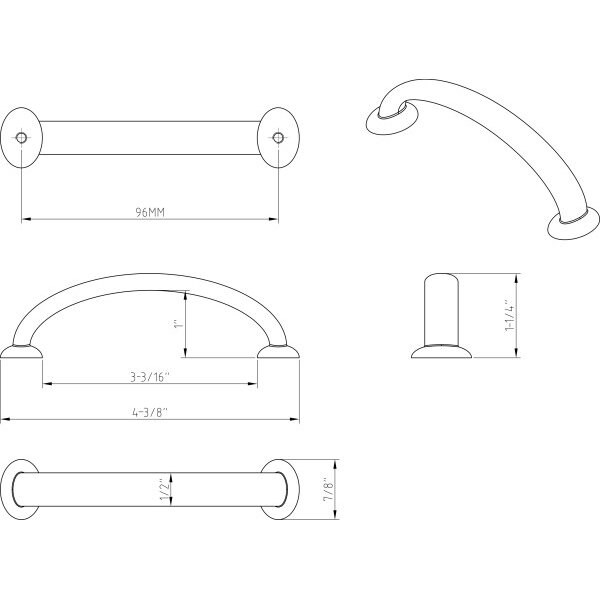 Jeffrey Alexander 96 mm Center-to-Center Satin Nickel Hudson Cabinet Pull - 650-96SN