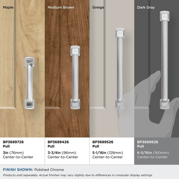 Amerock Surpass 6-5/16 in 160 mm Center-to-Center Polished Chrome Cabinet Pull - BP3689626