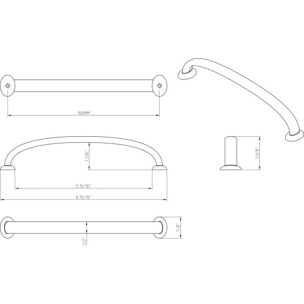 Jeffrey Alexander 160 mm Center-to-Center Satin Nickel Hudson Cabinet Pull - 650-160SN