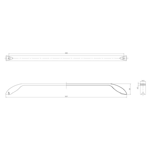 Richelieu 12 5/8 in (320 mm) Center-to-Center Brushed Gold Contemporary Drawer Pull - BP9455320165
