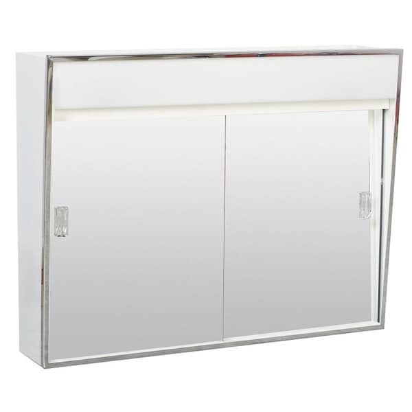 Zenith Zenith 701L Medicine Cabinet with Incandescent Light, 2-Shelf, Steel, White - 701L
