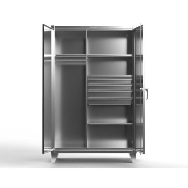 Strong Hold 12 Wardrobe Cabinet, 36" W, 78" H, Combination Wardrobe - 36-W-244-4DB-SS