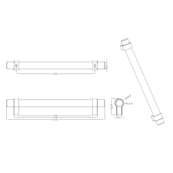 Richelieu 6-5/16 in. (160 mm) Center-to-Center Brushed Nickel Contemporary Drawer Pull - BP5016160195