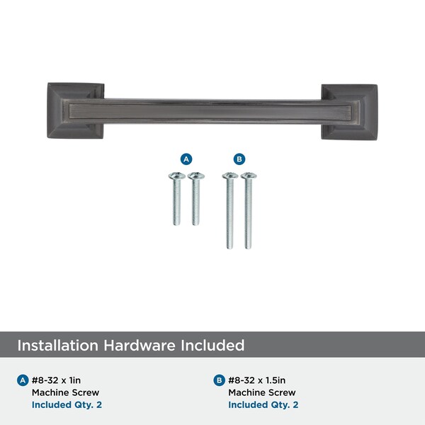 Amerock Mulholland 3-3/4 inch 96mm Center-to-Center Gunmetal Cabinet Pull - 2000750