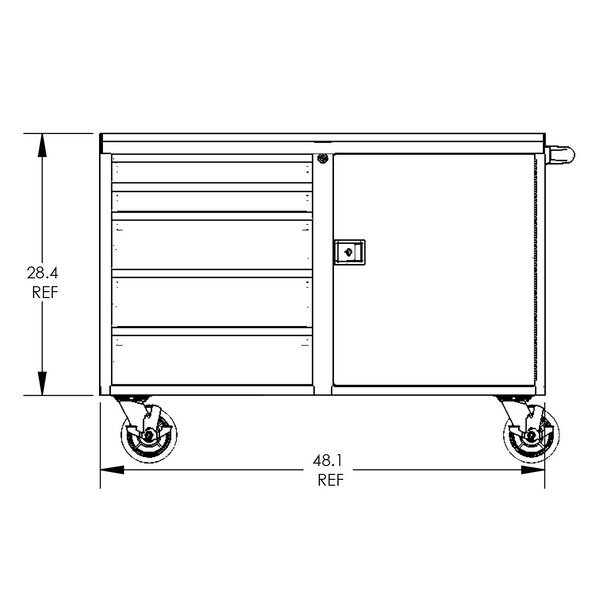 Valley Craft Work Bench Cabinet, 1 Door (Right) And 5 - F89616BS