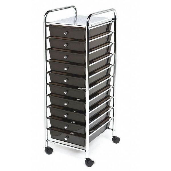 Seville Classics Organizer Cart, 10-Drawer, Black - SHE16218KB