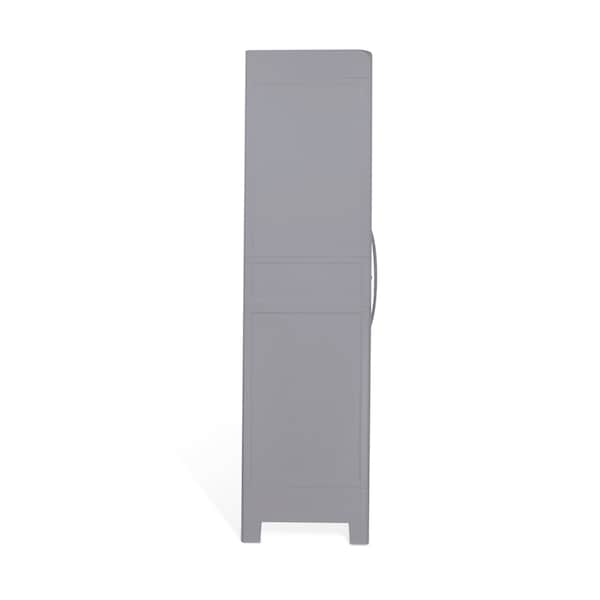 Plasticos Mq Large Wardrobe Cabinet 28.4 in. W x 72 in. H x 18.11 in. D in Gray - 430-GRA