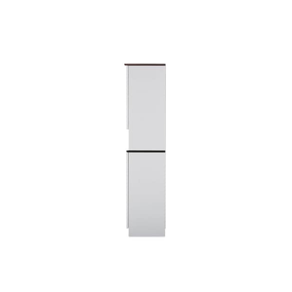 Baxton Studio Lauren Two-tone White and Dark Brown Buffet and Hutch Kitchen Cabinet - 119-6521
